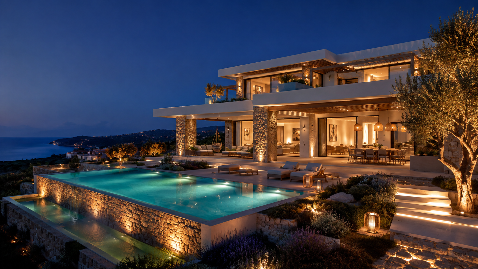 Modern property in Crete representing property and construction services across the island