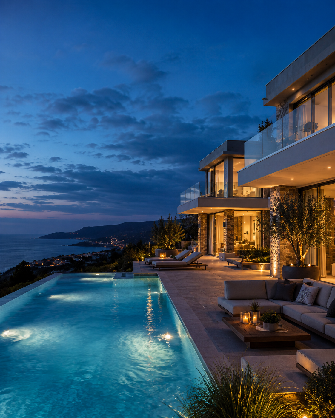 Luxury Villa Construction & Renovation in Crete Luxury modern villa in Crete with pool representing premium villa construction and renovation